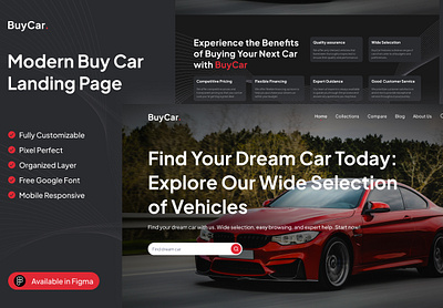 Modern Buy Car Landing Page app ui app ui design design figma graphic design ui uiux