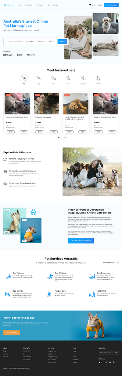 Rescuepet Marketplace - Redesign ui website