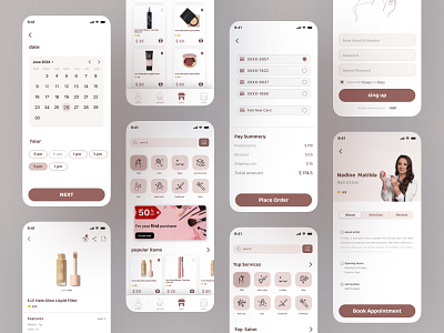 Beauty service app UI/UX beauty beauty app beauty service app design service app ui uiux