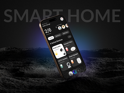 Smart Home Control App UI – Seamless Device Management android app branding clean dashboard design home house ios iphone mobile responsive rooms settings smart home typography ui ux website whitespace