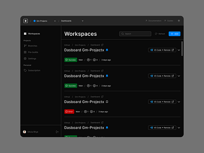 Secure open source development environment manager app business dark management mode opensource secure takaz takazcao trend ui ux webapp