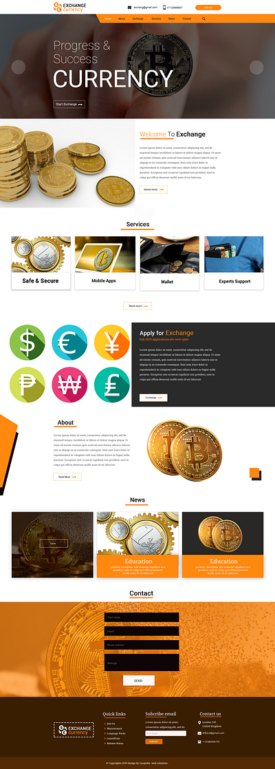 User-Friendly Digital Currency Exchange Website graphic design ui