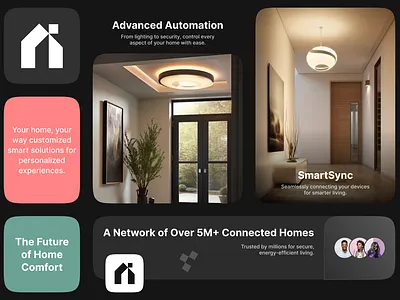 Elevate Your Home with Smart Living Solutions app automation branding clean color palette company design exploration product settings smart home typography ui ux website whitespace