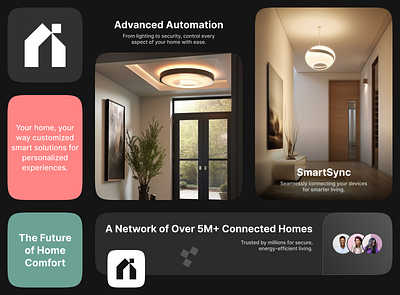 Elevate Your Home with Smart Living Solutions app automation branding clean color palette company design exploration product settings smart home typography ui ux website whitespace