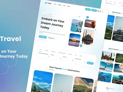 Travel Landing Page Experience: Dream. Plan. Go! bookingapp creative destination flightbooking hotelbookingonline landingpage tour travelagency travelguide travellandingpage travelweb travelwebsite travelwebsitedesign trip ui uidesign uiux vacation webdesign website