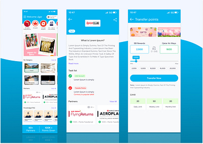 Points redemption app UI design app landing screen design app screen design app screens design figma design mobile aplication design ui design ui ux design