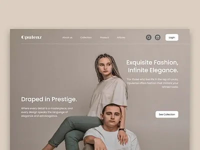 Opulenz - Fashion ecommerce website branding creative webdesign daily webdesign dailyuidesign design fashionwebsite freelancer webdesign graphic design herosectiondesign landing page landingpagedesing ui uidesign uiux userinterfacedesign uxdesign webdesign webdesigninspiration website