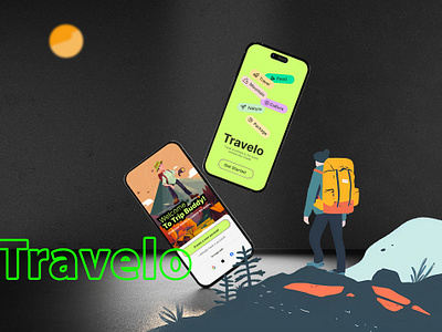 Travelo Mobile App! 3d animation branding graphic design logo motion graphics tour tourisim travel traveling ui