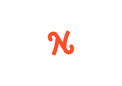 N letter logo logo red