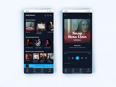 Daily UI #009 - Music Player app design audio player clean ui daily ui daily ui challenge dark mode media player mobile app mobile design music app music interface music player music streaming ui design ui ux design user interface