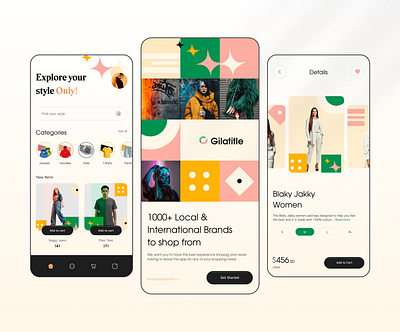 Gilatitle - E commerce Mobile App Exploration branding design graphic design illustration logo product product design typography ui uidesign