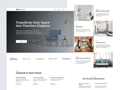 Elegant Space - Landing Page homepage interior interiordesign landingpage ui uidesign uiux web webdesign