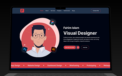 Portfolio Website Landing Page UI Design aesthetics design figma design landing page portfolio website ui ui design user experience design user interface user interface design ux ux design web design website design