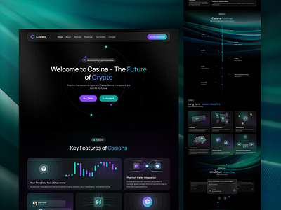 Casina - Crypto Landing Page ailee aileestudio branding crypto crypto landing page cryptocurrency design landingpage popular ui ux webcryptocurrency