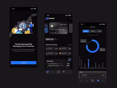 Finance managing app - App Motion animation app app design design glassmorphism glassy card glassy icon interaction micro interaction motion ui design ui motion