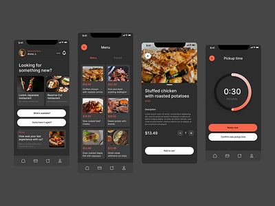 Come and Get it App app brand branding button dark design digital dish dribbble graphic design logo menu mobile order restaurant takeaway ui uiux ux web