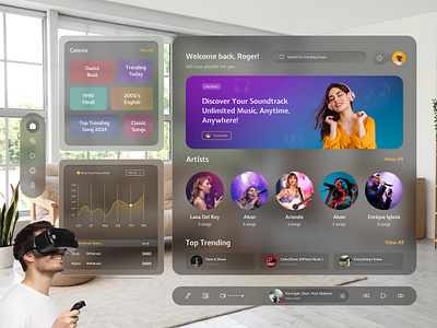 AR Mode - Vision OS Sportlive app design apple apple vision pro ar design graphic design music music design music ui music vr ui vision pro vr vr os web design