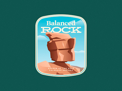 Colorado: Balanced rock badge balance branding colorado design garden geometric gradient illustration mule natural park retro rock sticker travel vintage