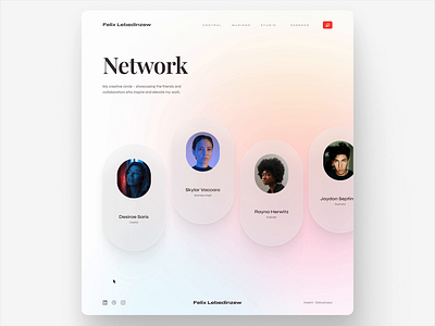 Network / Team Website animation berlin blur design frosty glass minimal network serif team ui webdesign website