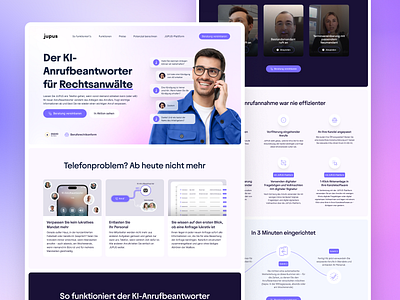 JUPUS - AI-Powered Call Assistant for Lawyers ai clean interface landing product service ui ux web website