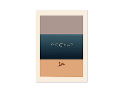 Postcard Aegna graphic design illustration vector