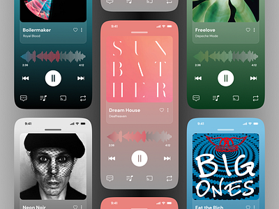 Versatile, powerful, and easy to use dailyui glass effect graphic design minimal music player interface ui