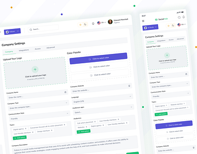 Settings Dashboard account ai clean company settings dashboard menu mobile responsive product design profile saas saasdesign settings settings dashboard settings page shasanko das sidebar ui ux web app web design