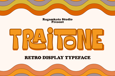 Traitone - Retro Display Font 70s 70s font 80s 80s font 90s 90s font branding branding font chubby chubby font display font fonts groovy groovy font retro retro font vintage vintage font