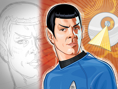 Zachary Quinto Spock adobe illustrator adobe photoshop cartoon character design diamond graphic graphic design graphics idic illustration light burst smoke spock star trek starfleet vector vulcan