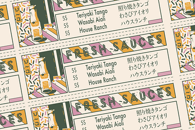 Fresh Sauces Menu certified french fries expert fast food fast food lover french fries designs funny french fries its fry day japan food menu japanese menu minimalistic menu template modern menu potato food eaters sushi food menu sushi menu teriyaki tango sauce