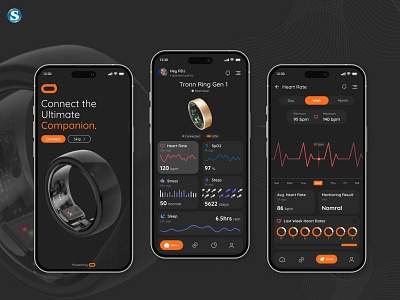 Smart Ring app app app design bmvsi data design device health health device healthcare leep mobile app mobile design mobileapp racking ring smart ring sports ui ux wearable