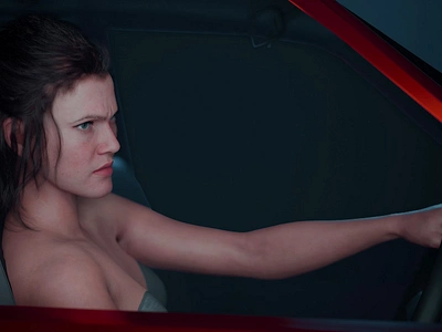 MetaHuman Female in Car Angry Unreal engine 5 Realtime Render 3d animation branding