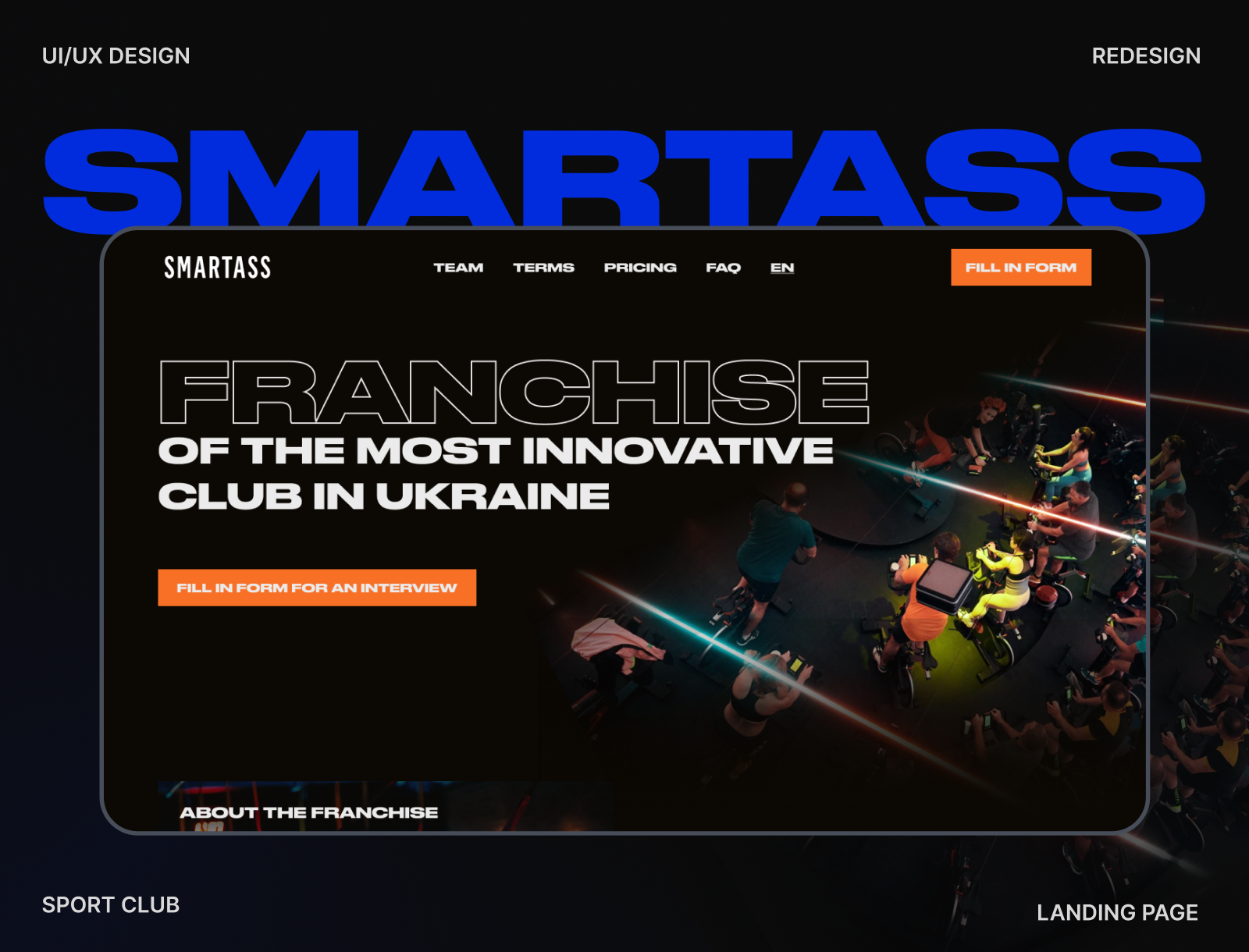 Website for a Franchise of sport club landing page sport club ui ux reaserch