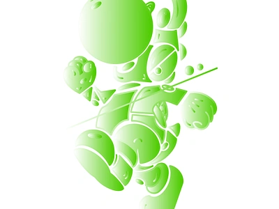 Yoshi (2024) art character design cubism mario nintendo portrait yoshi