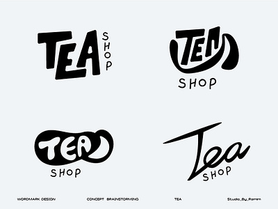 Wordmark Custom Lettering Logo for Tea a logo design black branding coffee flat bradning graphic design hand lettering lettering logo shop tea wordmark