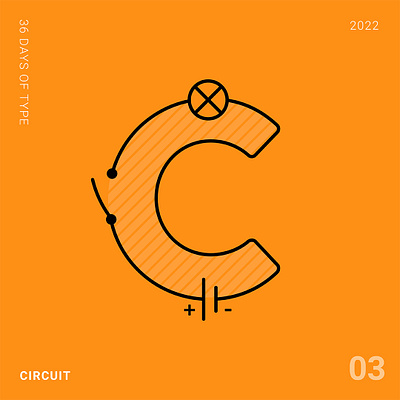 C - 36 days of type 36 days of type c circuit digital form letter typography vector