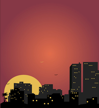 Sunset graphic design illustrator sunset