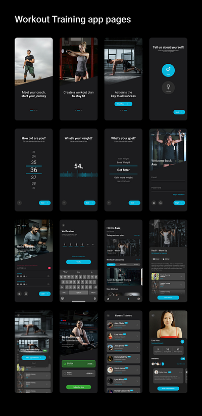 Workout Training app Re-design 3d animation branding graphic design logo motion graphics ui