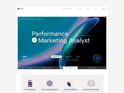 AI.Dev - Machine Learning & AI Driven Digital Product agency website ai branding clean design creative website design digital marketing digital product fintech machine learning minimal responsive seo trendy uidesign uiux ux web
