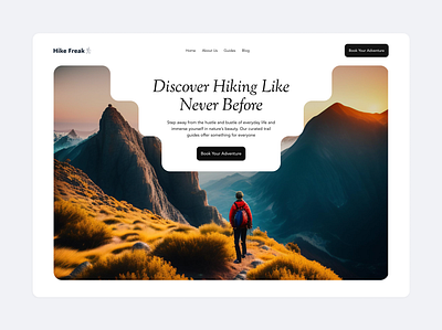 Hero page for a hiking website.🚶🏽 hero design hero page hiking hiking website landing page uiux design web design