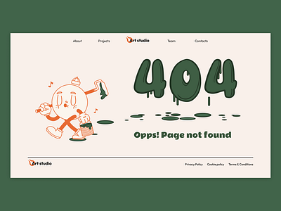 404 Page for Art Studio 404 ui web sedign