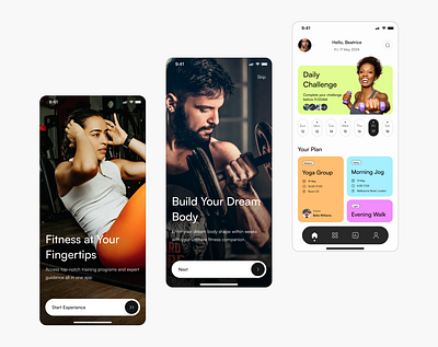 Fitness mobile app UI 🎱✨ app designer fitness fitness app gym gym app mobile app mobile app ui mobile design product design uiux design