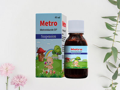 Metro Syrup Bottle and Label Design adobe illustrator box box design box packaging brand design graphic design