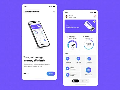 QScanner - Effortless Inventory Tracking App bar code barcode scanner design agency id industrial codes id scanner inspiration nutrition object object detection qrcode ui uiux web layout web ui