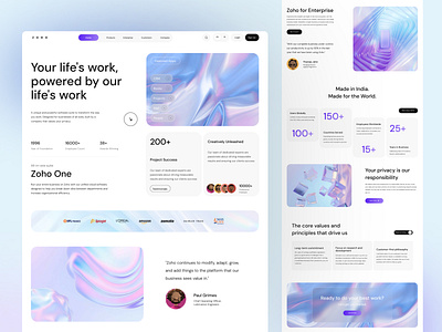 ZOHO Redesign branding design graphic design illustration logo redesign saas website ui user interface ux design vector web design website redesign weframe