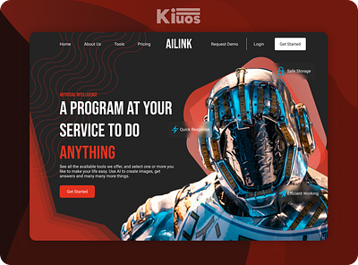 Artificial Intelligence - RoBot AI Webstite WebDesign | Killuos ai aritificial intelligence bot deep learning design graphic design hero section home killuos landing page learning model program robot service services ui uiux ux website