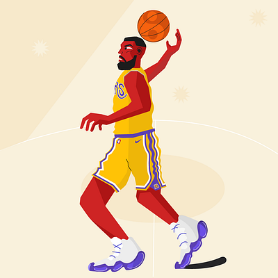 The Game's Energy at the Lakers character design illustration lakers sports vector