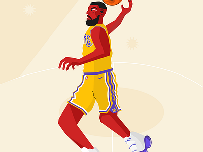 The Game's Energy at the Lakers character design illustration lakers sports vector