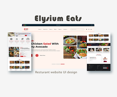 ELYSIUM EATS resturant website UI design app branding design graphic design illustration landing page logo resturant ui uiux ux vector webdesign