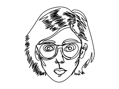 women face one line art illustration design drawing